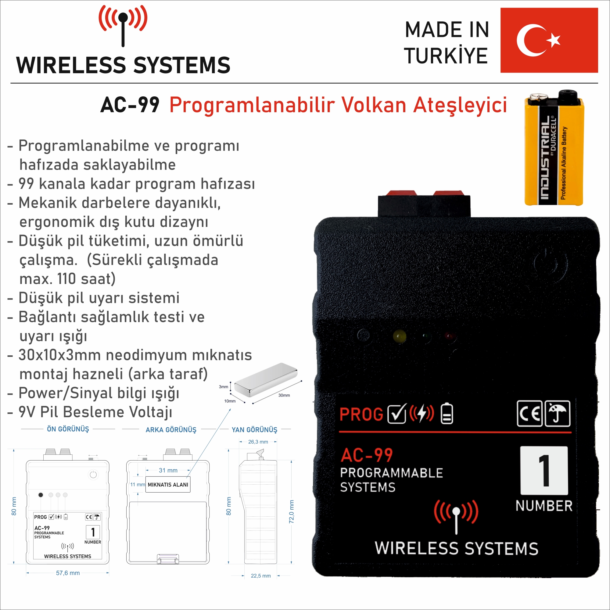 AC-99 Programlanabilir Volkan Ateşleyici